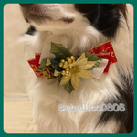 【在庫のみ】クリスマスver(ゴールド)リボンチョーカー/首輪/犬/猫/christmas