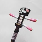 かんざし「三味線」漆黒１２８（千鳥）