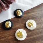 ブラック　アイボリー　ホワイト　ゴールド　マット　カボション　デコパーツ