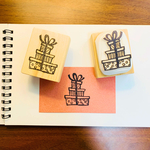 プレゼントボックスの消しゴムはんこ☆お誕生日☆クリスマス☆