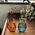 ステンドグラスの花瓶(オレンジ)受注製作