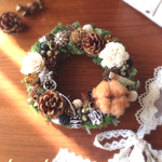 ナチュラルクリスマスリース brown