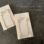 2way ミニ ビジュー チェーン ピアス・イヤリング