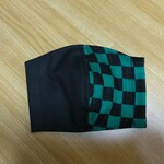 【在庫一掃セール】2枚で550円！マスク　鬼  子供用マスク　刃　低学年　市松模様  滅   