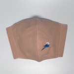 立体マスク　おやすみインコちゃんの刺繍入り