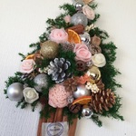 【kenkaomoe様オーダー分】クリスマス　壁掛け　煌めくXmasツリー❤　ピンク