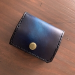 NEW！手染め/グラデーションレザー/小銭入れ/財布/ブルー/ハンドメイド/パティーヌ/メンズ/レディース/革小物/コインケース/ウォレット/