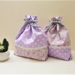 巾着2枚セット（パープル）