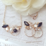 【41】大人上品 black×gold BASIC♡ピアス＊ネックレス