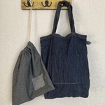 岡山デニムのトートバッグと巾着のセット