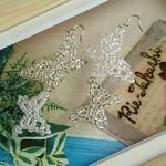 キット🍀ヒラリ蝶々のピアス クリア×シルバー