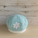 （再販）雪の結晶ベレー帽子  ミントグリーン