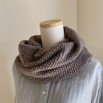 *ぽこぽこウールニットのねじりスヌード*ミルクブラウン