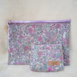 Ｙさまご予約品　LIBERTY　Emily　エミリー　ピンクパープル系　クリアポケットポーチ　マチ付きティッシュポーチ