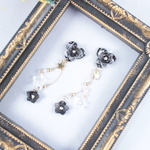 ～星の華～ 《黒×透明》サージカルステンレスピアス
