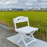受注製作・Ｓサイズ・白・流れ星⭐️✨バージョンわんちゃん撮影会用折り畳みベンチ