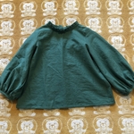 [sale][130サイズ]グリーンのタックえりブラウス