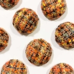 【6pcs orange brown♯ls 】モザイクチェックカボション