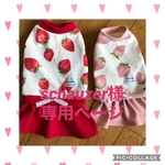 犬服　桃いちごワンピ♡