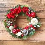 k様ご注文のお品♡クリスマスリース*赤いりんごと木の実