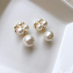再販…ゆらっとコットンパール＊ビジューピアス