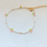 pink cherry ビーズブレスレット