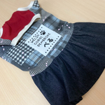 コーギー服　グランジデニム柄ブラックワンピース