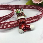 3385【クリスマス企画】 クリスマス帯留め　真田紐付き