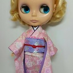 ブライス 着物 振袖 リカちゃん着物 振袖  ピンク 桜