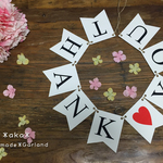 ＊ウェディング　シンプルガーランドB（ホワイト×黒文字）　THANK♡YOU＊　前撮り　ウエディングアイテム