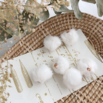 10pcs[ホワイト] ファーボール チャーム 冬ピアス s086
