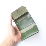 【送料無料】小さな三つ折り革財布 all in mini　栃木レザー　緑