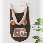 ニット素材 くま耳♡もこもこ 防寒ケープ*抱っこ紐＆ベビーカー 抱っこ紐ケープ