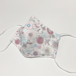 ☆ 子供用フィルターポケット付・ワイヤー入り花×鳥柄立体マスク☆