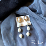 Pearl button pierce/earring
