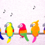 カラフルインコブローチ
