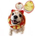 モンブラン柄犬スヌード／マジックリボン型/コーラル