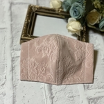 再販2回目♡新作♡洗えるマスク インナーマスク 立体 花柄 レース くすみピンク×ピンク　オーダーメイド 秋冬用 マスク 小池百合子  小池都知事風  おしゃれマスク