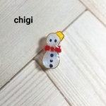 マスクチャーム  雪だるま  蝶ネクタイ