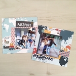 スクラップブッキング 6インチ 完成品 2枚セット　＊PASSPORT＆explore＊　［送料無料］