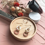 【信楽焼】踊ru子-Dancer- 粉引　陶器　伝統工芸　イヤリング　ピアス　シンプル　ダークブラウン