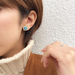 【信楽焼】海辺の景色　 陶器　伝統工芸　ピアス　イヤリング　小さめ　ギフト　贈り物
