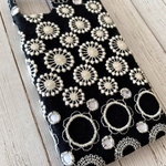 新色ブラック♡パステルサークル模様レース  iPhoneケース