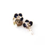 刺繍フラワーとビーズのピアス・イヤリング