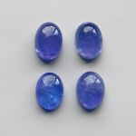 天然石＊タンザナイト　オーバル　カボション＊ルース　6.4 ct 　4個