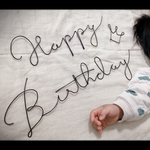 お誕生日　飾り　ワイヤーアート　ワイヤークラフト　ハッピーバースデー