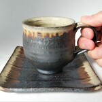 【再販】燻した感じの黒色コーヒーカップ