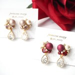 mini✿pearl flower 樹脂ピアス