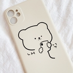 【SALE】iPhone 11 スマホケース ♡ 韓国 ♡スマホくまさん🧸ホワイト