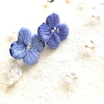 【立体刺繍】紫陽花の耳飾り(藤)